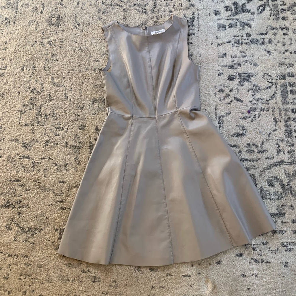 BB Dakota Fit & Flare Faux Leather Dress